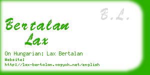 bertalan lax business card
